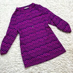 Ellie Kai Tunic Long Sleeve Shirt Striped Zigzag